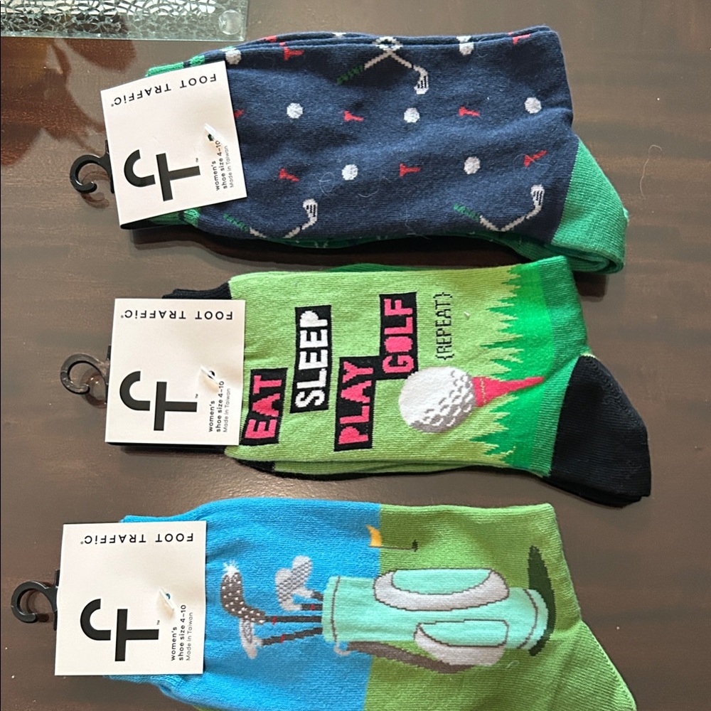 Foot Traffic Men's Golf Socks - Blue, Green, Black